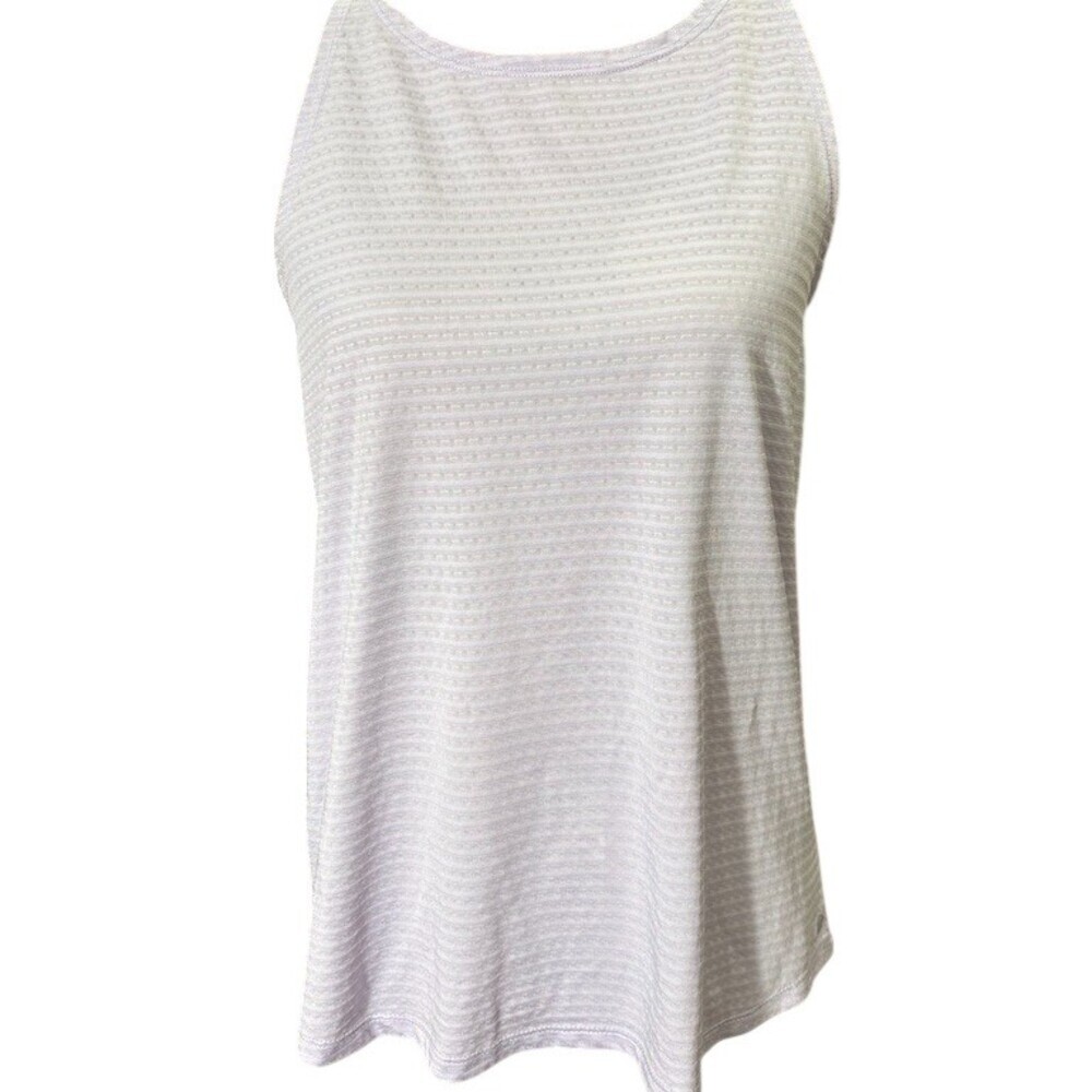 Apana Tank Top Womens Size M Light Lavender Textured Stripe Racerback Yoga - Picture 3 of 9